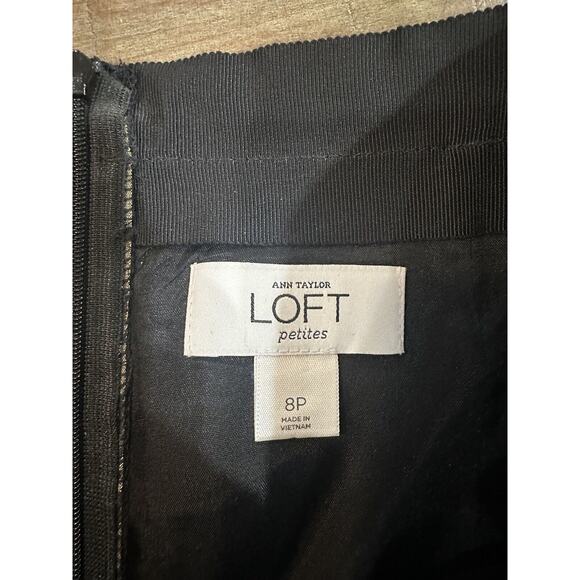 LOFT Skirt Womens Size 8 Petite Gold Metallic Straight Pencil Skirt Lined Zip Up - Picture 3 of 9